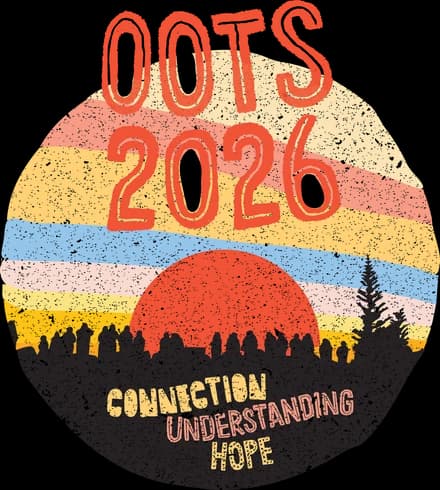Out of the Shadows 2026: a sunrise rising behind a crowd of walkers, above the words Connection, Understanding, Hope